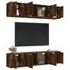 vidaXL Set de muebles de TV 6 pzas madera contrachapada roble ahumado