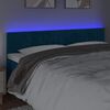 vidaXL Cabecero con LED de terciopelo marr&oacute;n oscuro 160x5x78/88 cm