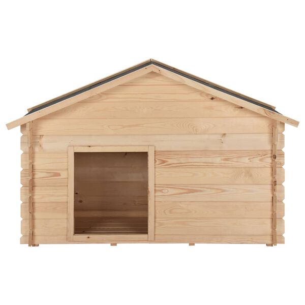 vidaXL Caseta para perros madera maciza de pino 145x70x100,6 cm 14 mm
