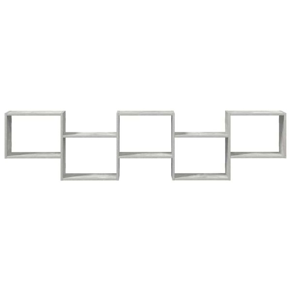vidaXL Estante cubo de pared 5 compartimentos madera gris hormigón