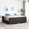 vidaXL Estructura de cama con colch&oacute;n Marr&oacute;n Oscuro 200 x 200 cm tela