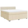 vidaXL Cama box spring con colch&oacute;n tela color crema 180x200 cm