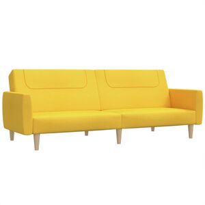 vidaXL Sof&aacute; cama de 2 plazas tela amarillo