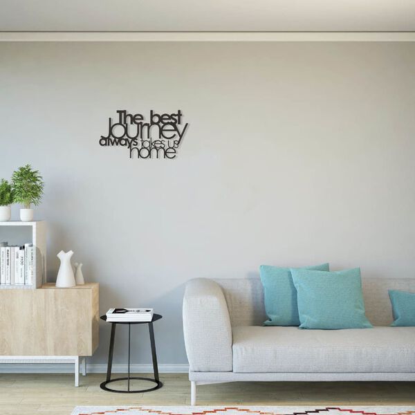 Homemania Adorno de pared Words Love acero negro 70x40 cm