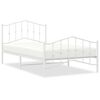 vidaXL Estructura cama sin colch&oacute;n con estribo metal blanco 100x200 cm