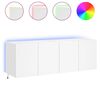 vidaXL Muebles de TV de pared con luces LED 2 uds blanco 60x35x41 cm