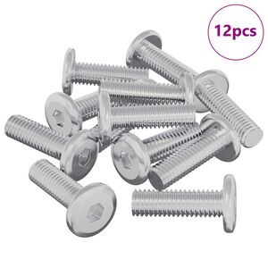 vidaXL Tornillo 12 pcs Plateado 8 x 25 mm Acero