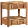 vidaXL Mesa Auxiliar Marr&oacute;n 43 x 32 x 46 cm Madera s&oacute;lida recuperada