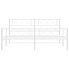 vidaXL Estructura cama sin colch&oacute;n con estribo metal blanco 193x203 cm