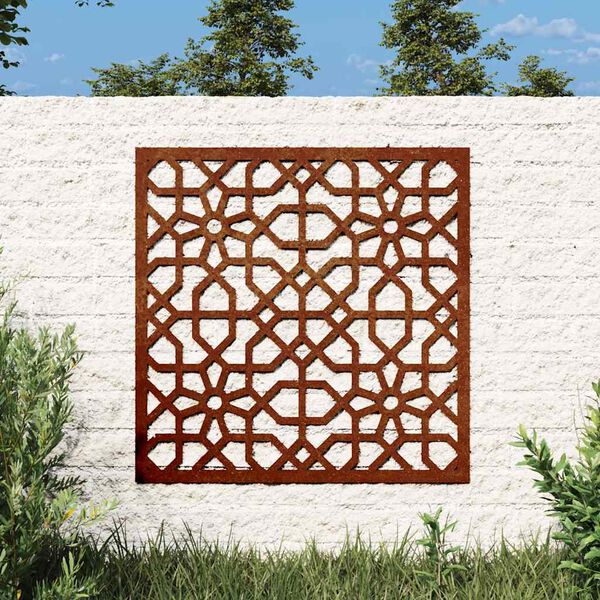vidaXL Adorno de pared de jard&iacute;n acero corten dise&ntilde;o morisco 55x55 cm