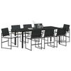 vidaXL Conjunto de Comedor de Jard&iacute;n 9 pcs Negro