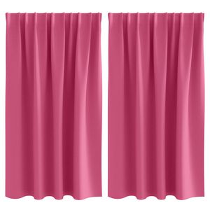 vidaXL Cortinas Opacas con Anillas 2 uds. Rosa Brillante 140 x 140 cm