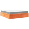 vidaXL Cama con colch&oacute;n madera maciza de pino marr&oacute;n cera 180x200 cm
