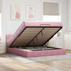 vidaXL Estructura cama otomana con colch&oacute;n terciopelo rosa 160x200 cm