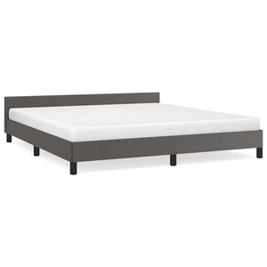 vidaXL Estructura de cama con cabecero sin colch&oacute;n gris 160x200 cm