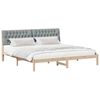 vidaXL Estructura de Cama con Cabecera Tapizada Marr&oacute;n 200 x 200 cm