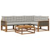 vidaXL Conjunto de sof&aacute;s de exterior 5 pcs Natural y Gris Claro