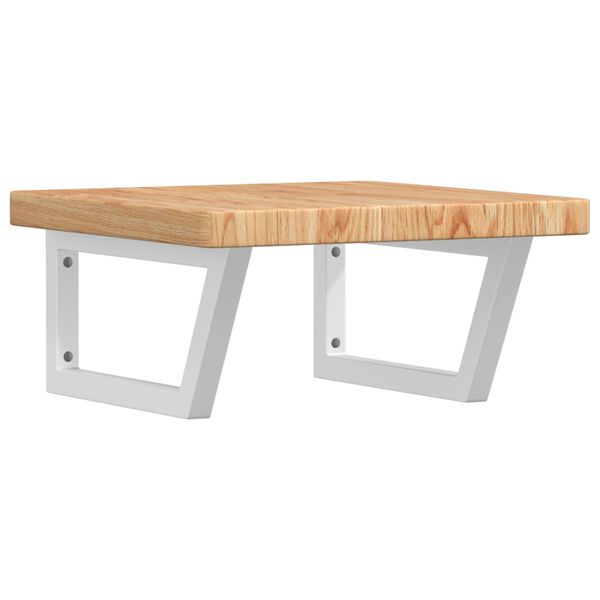 vidaXL Estante de lavabo de pared de acero y madera maciza de roble