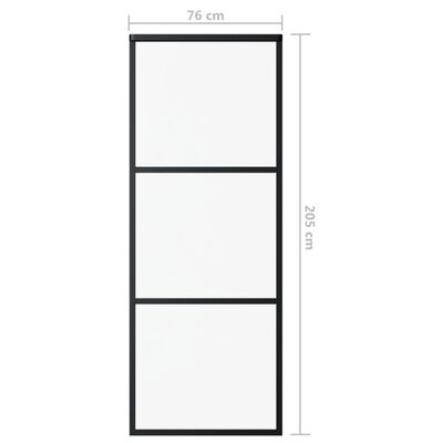 vidaXL Puerta corredera ESG vidrio y aluminio 76x205 cm negro