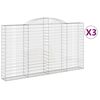 vidaXL Cestas de gaviones 3 uds forma de arco hierro 300x30x160/180 cm
