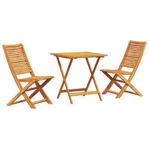 vidaXL Conjunto de Bistro Plegable 3 pcs Marr&oacute;n