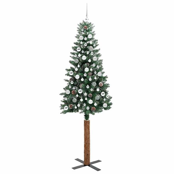 vidaXL &Aacute;rbol de Navidad Delgado con 300 LED con soporte Verde 210 cm