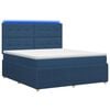 vidaXL Cama de muelles con LED y colch&oacute;n Azul 140 x 190 cm Tela