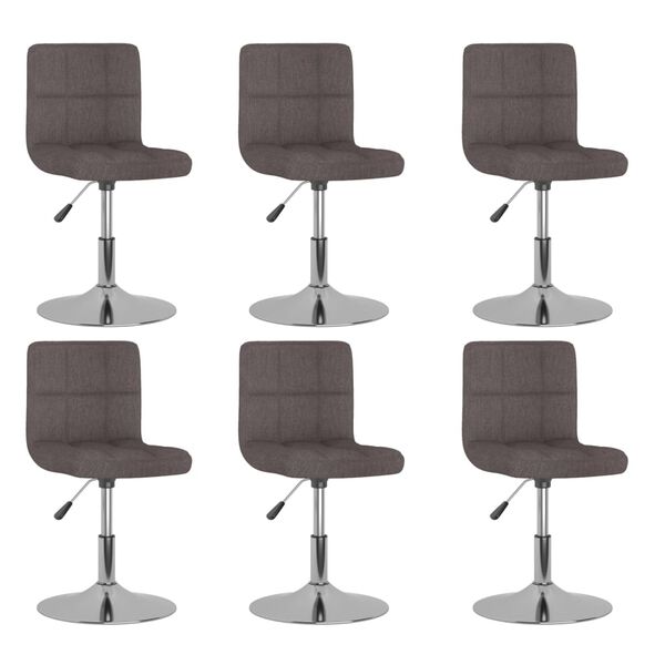vidaXL Sillas de comedor giratorias 6 unidades tela color gris taupe