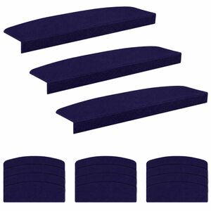 vidaXL Alfombrillas para escaleras 15 uds. 65 x 21 x 4 cm Azul