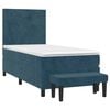 vidaXL Cama box spring con colch&oacute;n terciopelo azul oscuro 100x200 cm