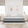 vidaXL Cama tipo Box Spring con colch&oacute;n Gris Claro 200 x 200 cm tela