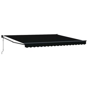 vidaXL Toldo Retr&aacute;ctil Negro 400 x 300 cm Poli&eacute;ster y Aluminio