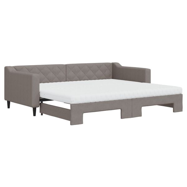 vidaXL Sofá cama nido con colchón tela gris taupe 90x200 cm