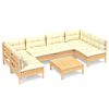 vidaXL Muebles de jard&iacute;n 7 pzas y cojines madera maciza de pino crema