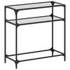 vidaXL Mesa consola superficie vidrio transparente acero 80x35x81 cm