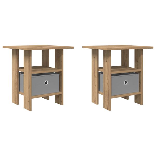 vidaXL Mesita de Noche con caj&oacute;n 2 pcs Roble artesanal 41 x 40 x 45 cm