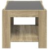 vidaXL Mesa de centro y LED madera ingenier&iacute;a roble Sonoma 73x53x45 cm