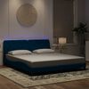 vidaXL Estructura de cama con LED sin colch&oacute;n terciopelo azul 180x200 cm