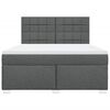 vidaXL Cama box spring con colch&oacute;n tela gris oscuro 180x200 cm