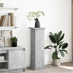 vidaXL Pedestal expositor con almacenaje gris hormig&oacute;n 31x30x90 cm