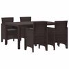 vidaXL Conjunto de Comedor de Jard&iacute;n 5 uds. Marr&oacute;n Ratan Polt
