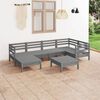 vidaXL Juego de muebles de jardín 7 piezas madera maciza de pino gris