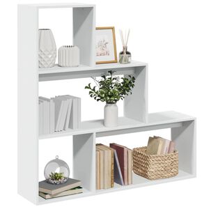 vidaXL Librer&iacute;a divisora 3 niveles madera blanca 123x29x123 cm