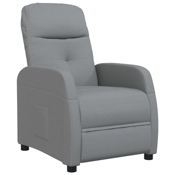 vidaXL Sill&oacute;n reclinable de tela gris claro