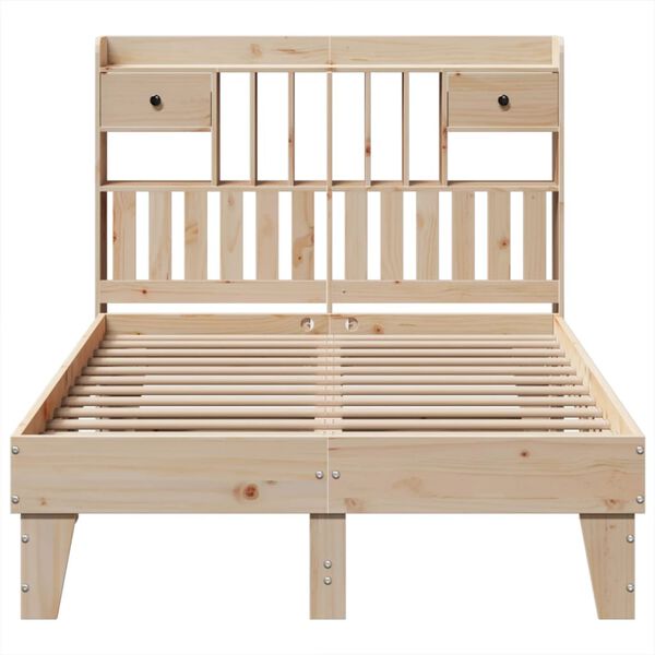 vidaXL Estructura de cama sin colch&oacute;n madera maciza de pino 135x190 cm