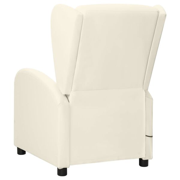 vidaXL Sill&oacute;n orejero de masaje de cuero sint&eacute;tico crema