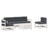 vidaXL Set muebles jard&iacute;n 6 pzas con cojines madera maciza pino blanco