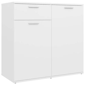 vidaXL Aparador de madera contrachapada blanco 80x36x75 cm