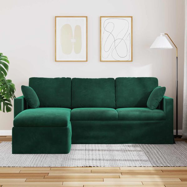 vidaXL Sof&aacute; Verde oscuro 198 x 134 x 80 cm Terciopelo