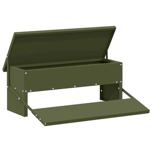 vidaXL Comedero de Pedal para Pollos Verde oliva 48,5 x 39,5 x 19 cm
